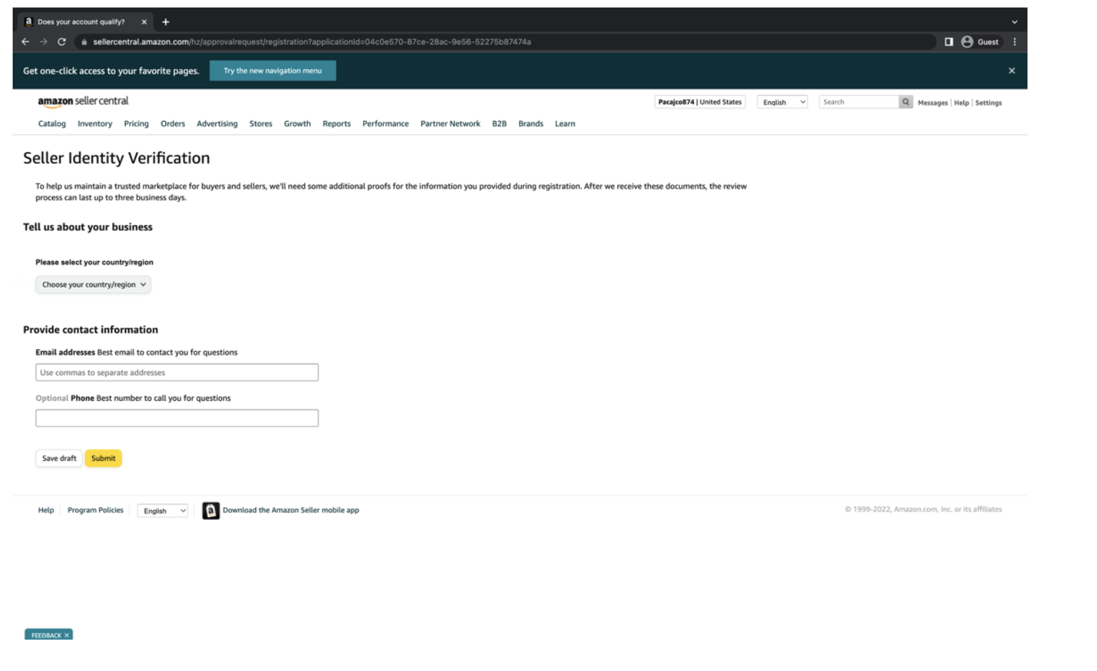 verificación de identidad del vendedor